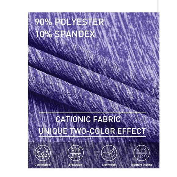 GEEK LIGHTING Polo Shirt Men Golf‎ Collared Short Sleeve Heathered Purple XXL - Picture 7 of 7